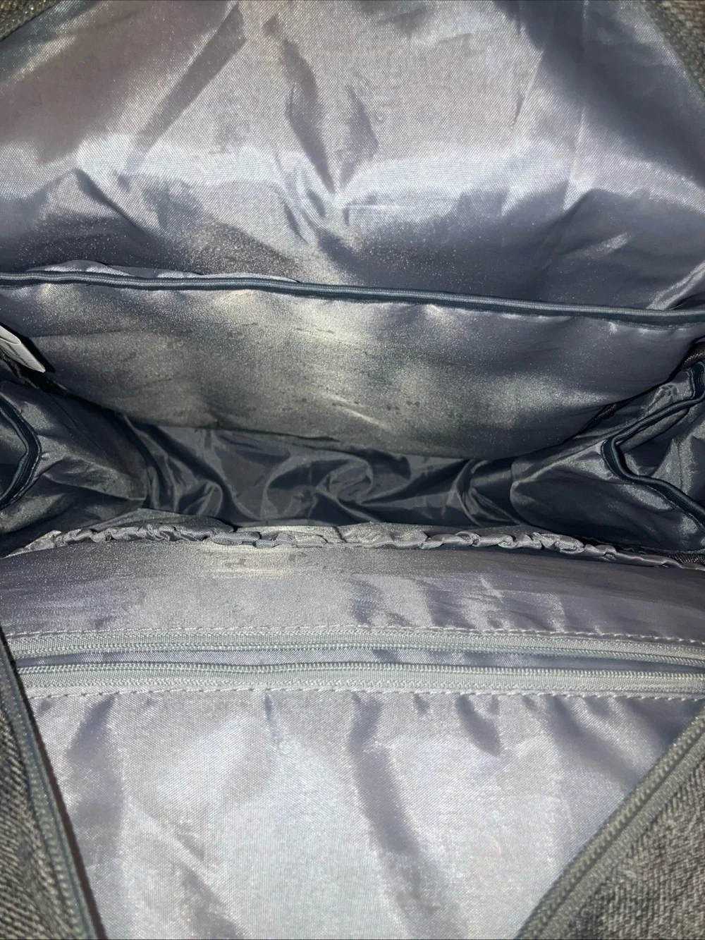 Rivalino canvas back pack nwot , 5 zip pockets , adult medium size,gray